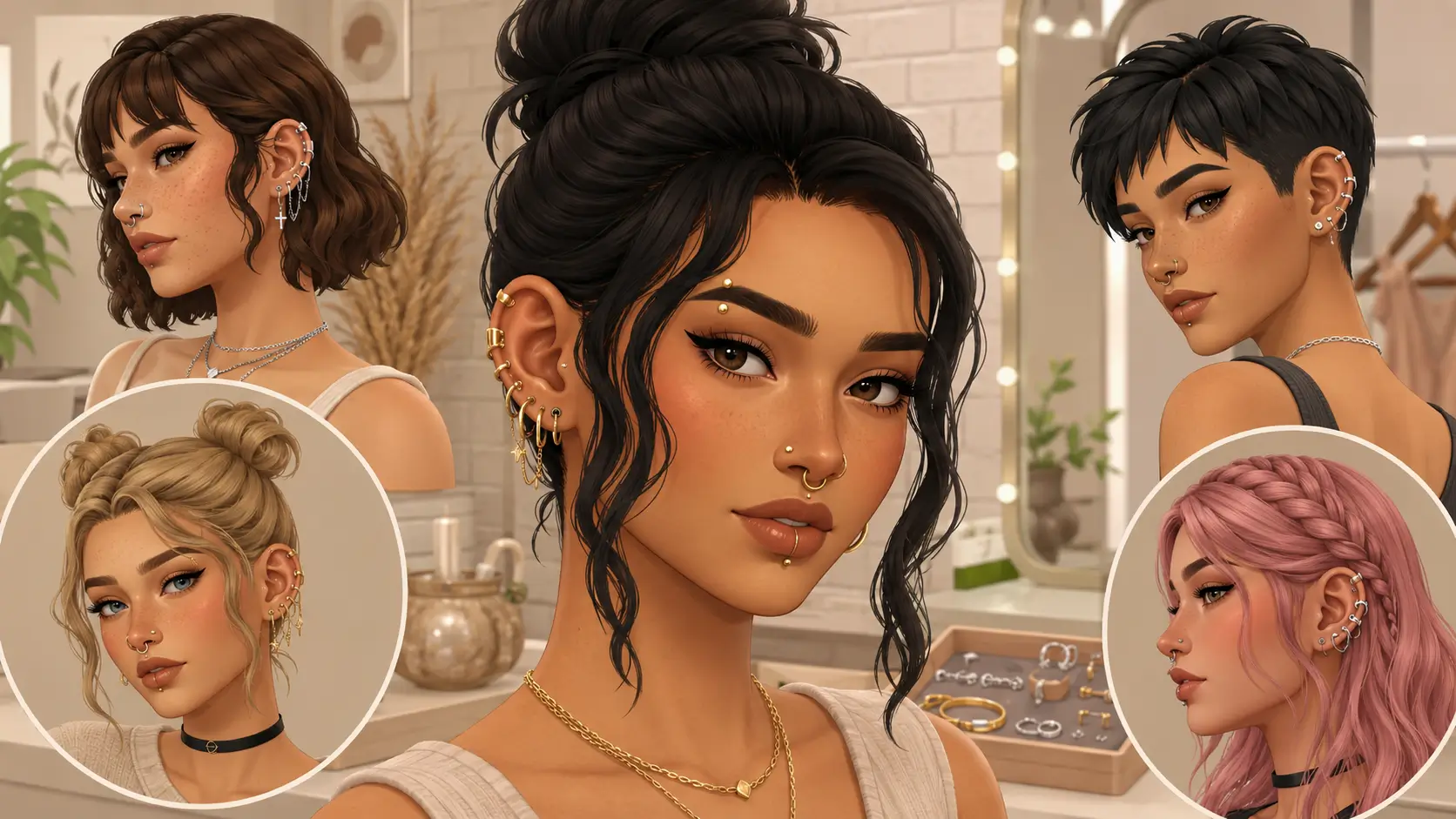 Sims 4 Piercings CC Downloads