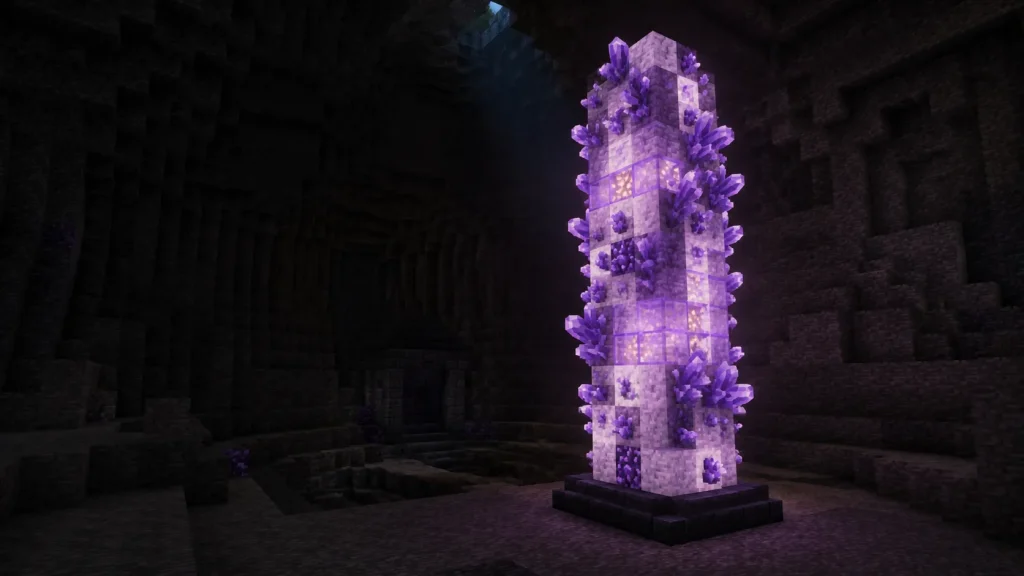 Amethyst Crystal Glow Pillar
