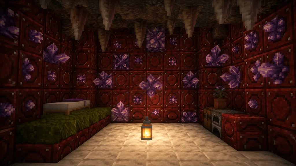 Amethyst-Lit Cinnabar Grotto