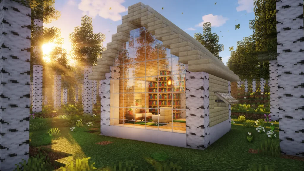 Bright Birch Forest Reading Cabin