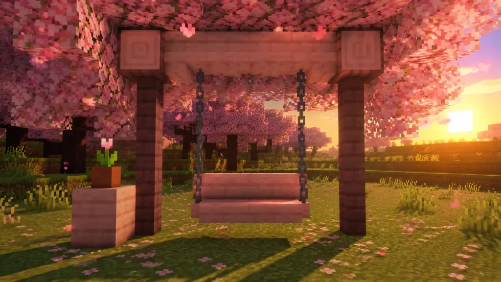Cherry Blossom Bench Swing