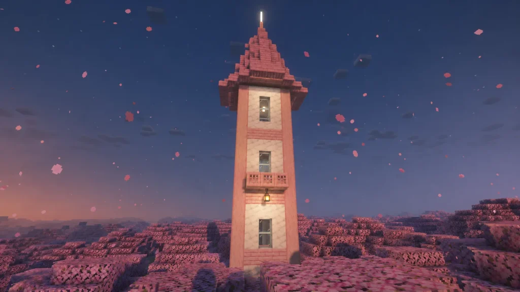 Cherry-and-Calcite Tower Home