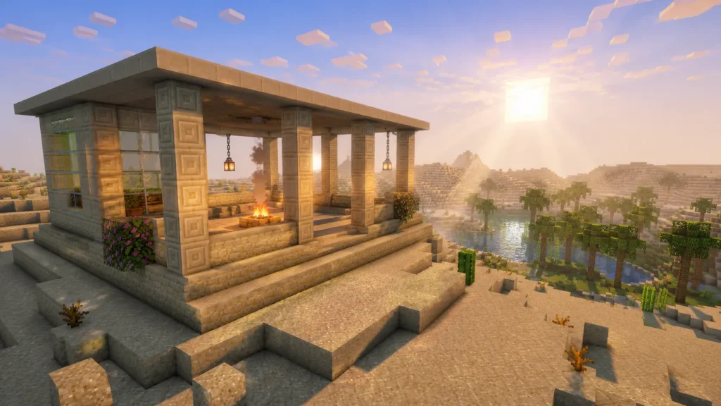 Chiseled Sandstone Pillar House