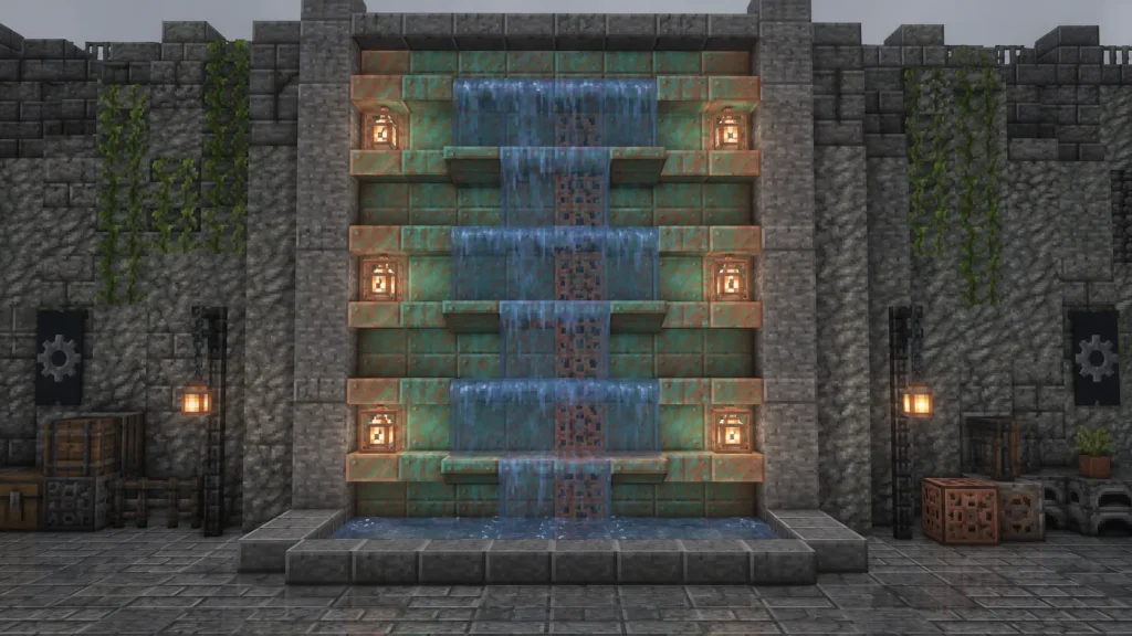 Copper Cascade Wall Fountain