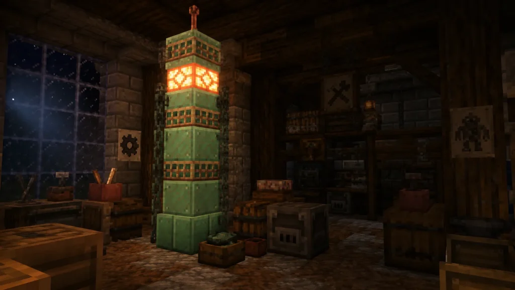Copper Steampunk Support Column