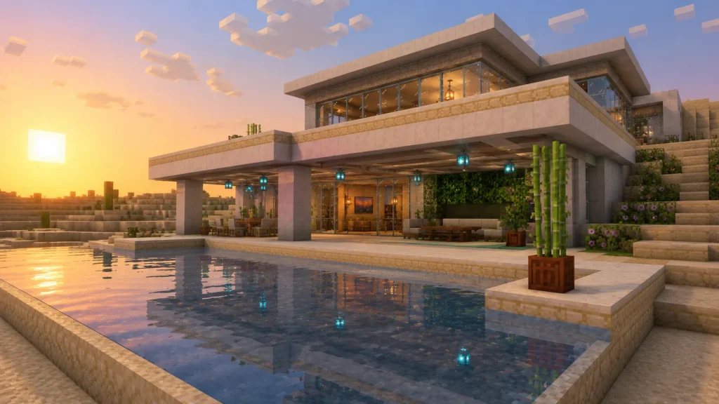 Flat-Roof Concrete Oasis Villa