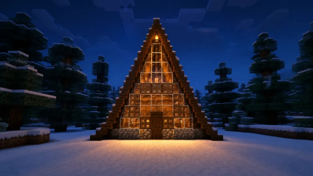 Frosted A-Frame Cabin
