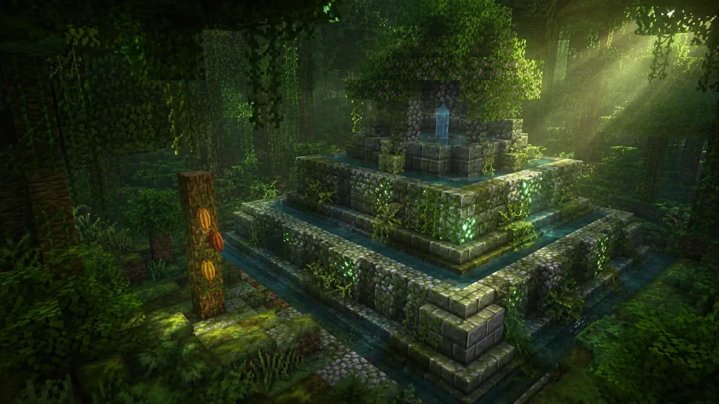 Jungle Ruins Overgrown Fountain