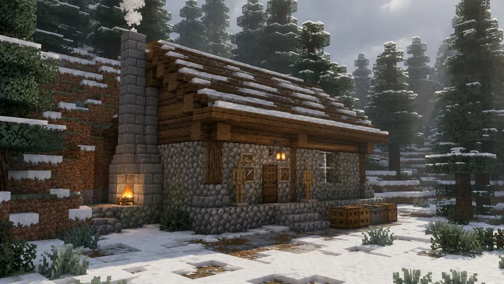Log-and-Stone Trapper's Cabin