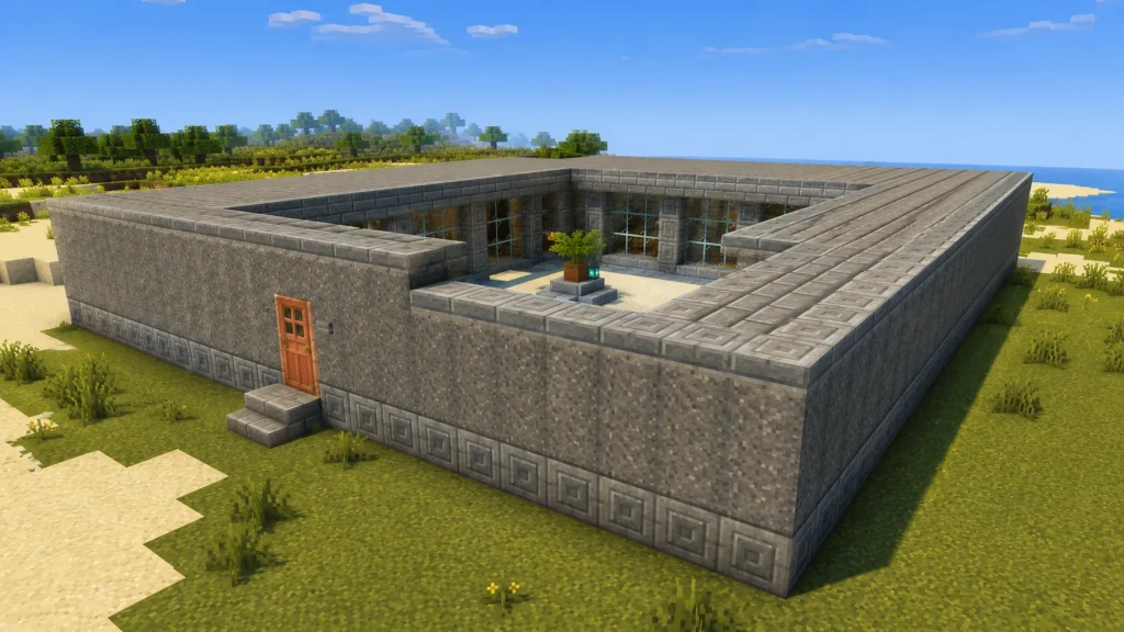 Minimalist Tuff Courtyard Home