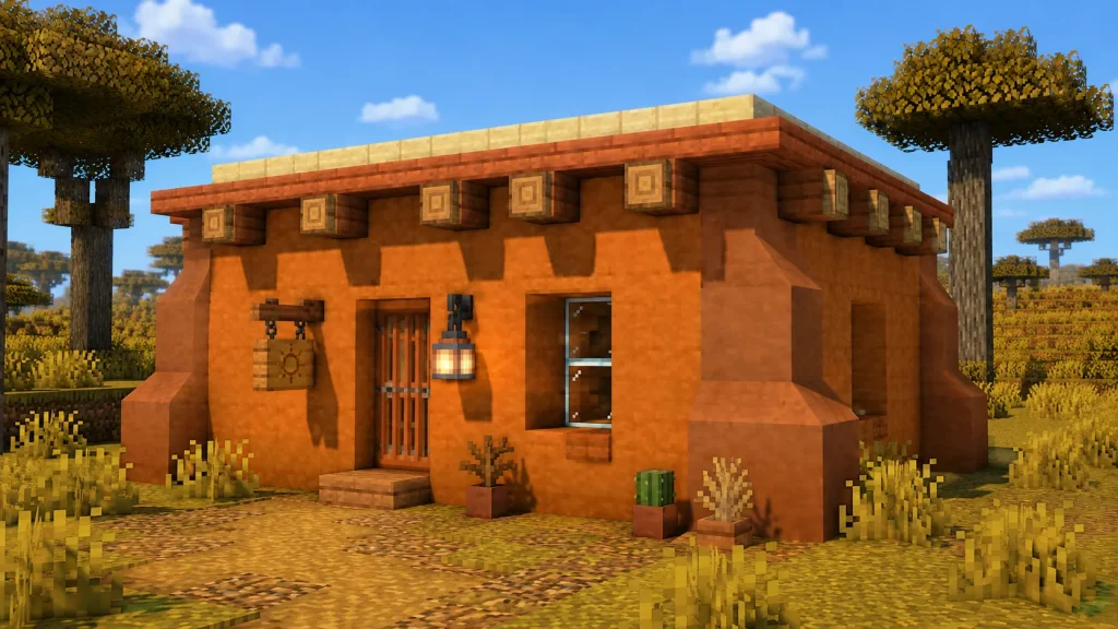 Orange Terracotta Adobe House
