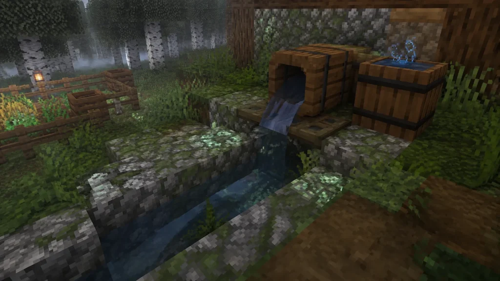 Overgrown Barrel Spring Fountain