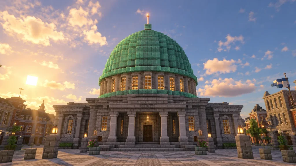 Oxidized Copper Dome Roof
