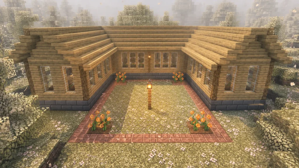 Pale Brick Courtyard House