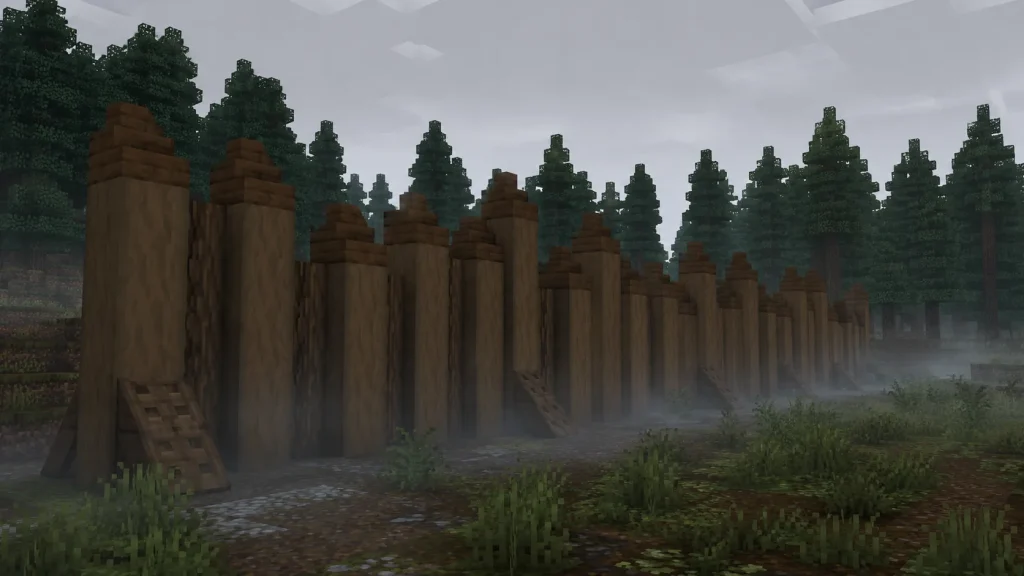 Palisade Log Wall