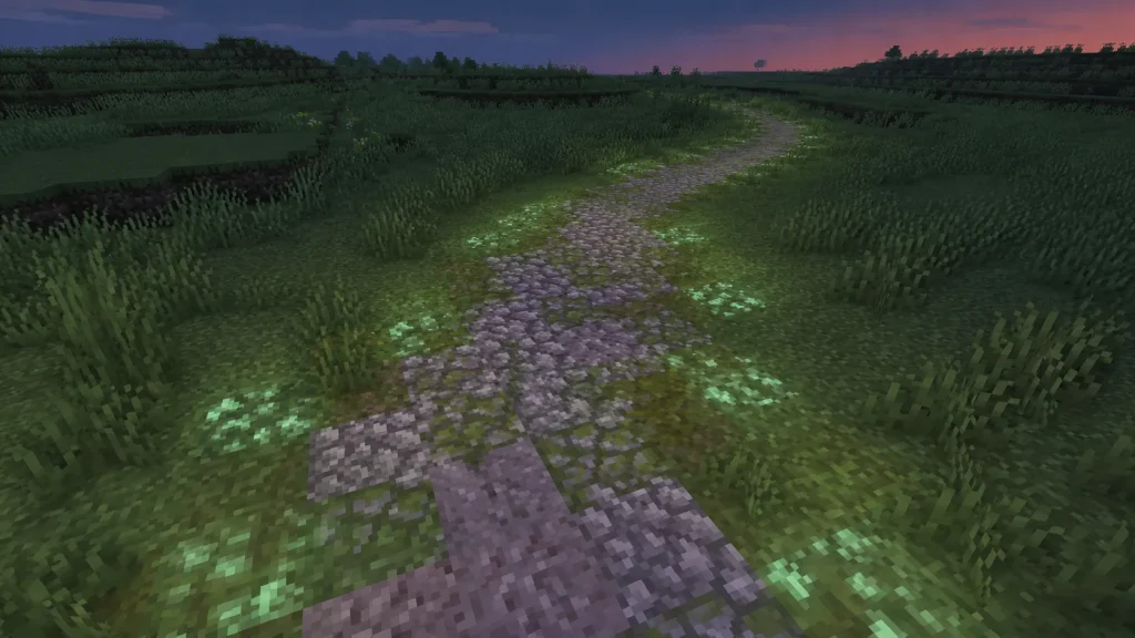 Pebble-and-Moss Walkway