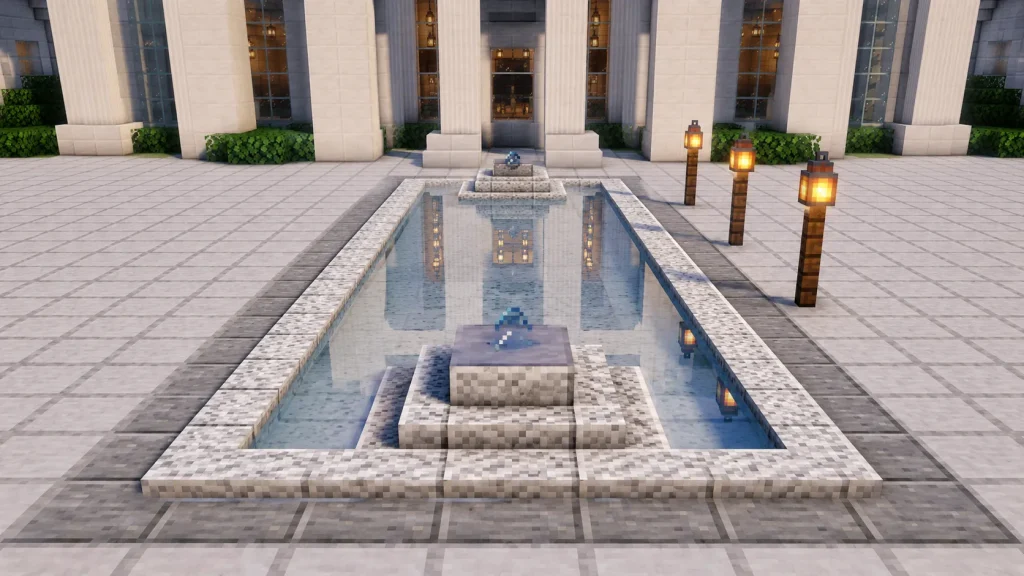 Polished Diorite Reflecting Fountain