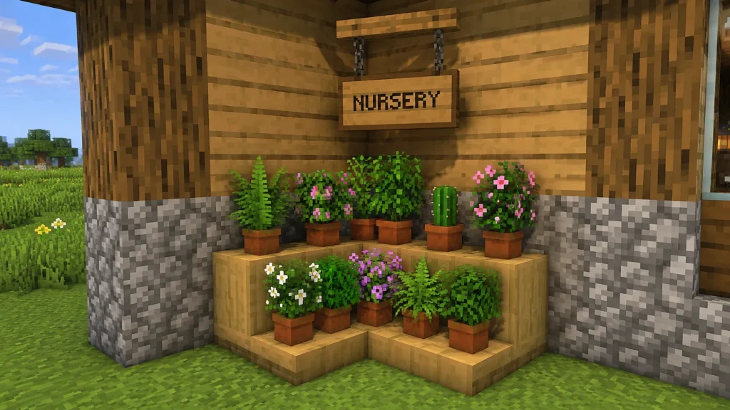 Potted Plant Corner Shelf