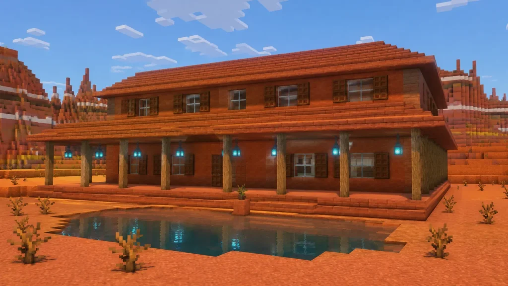Red Sandstone Two-Story Bungalow