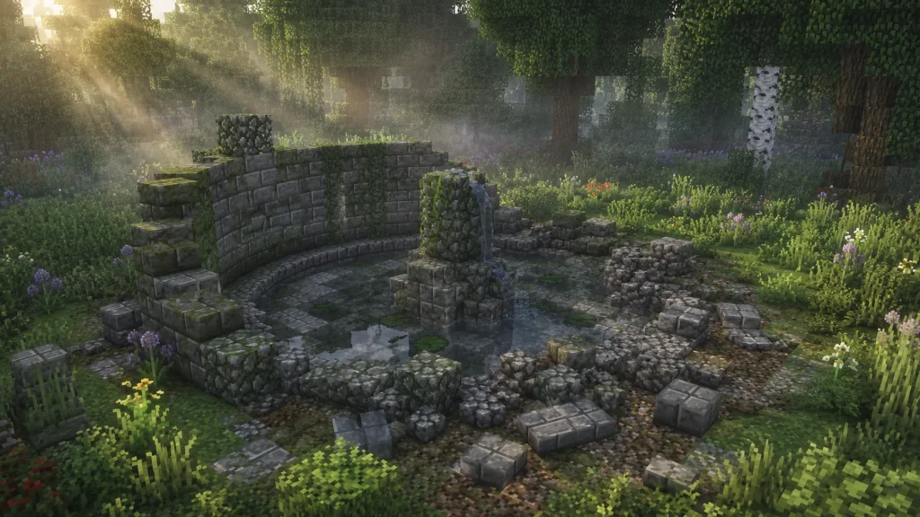 Ruined Mossy Fountain