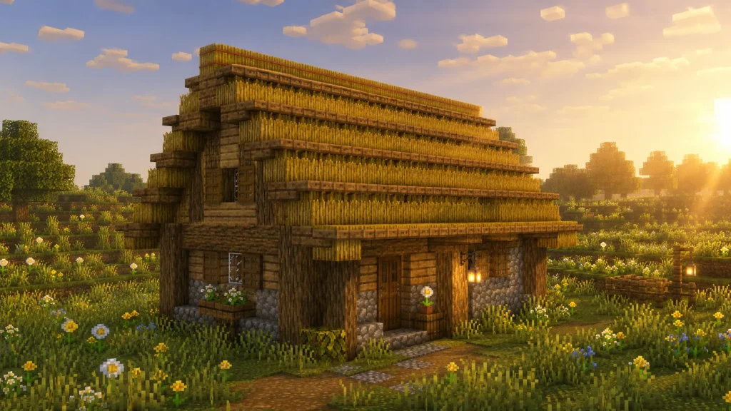 Thatched Hay Bale Roof