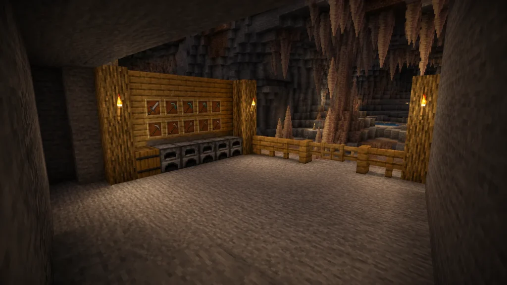 Torchlit Mineshaft Camp