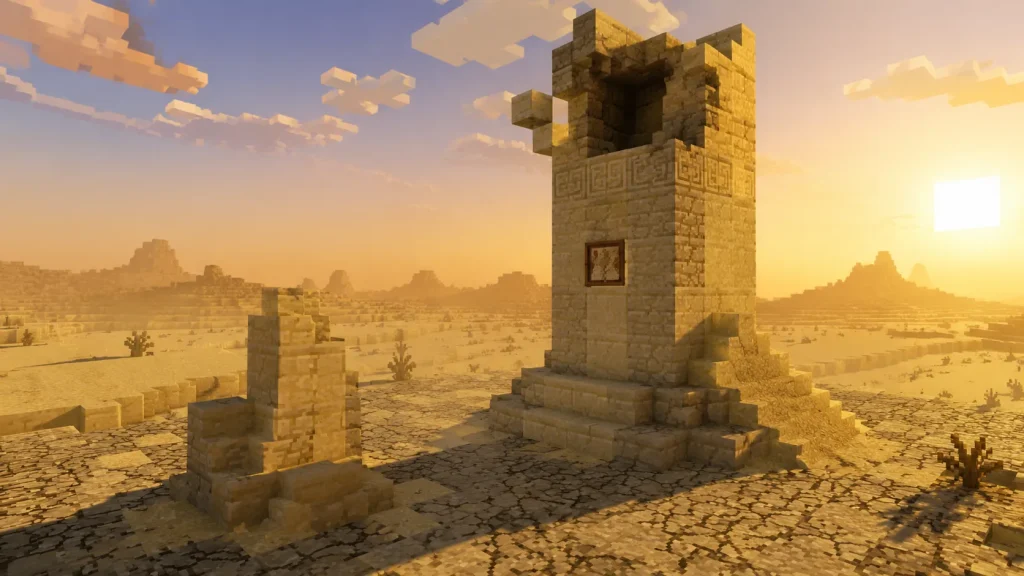 Weathered Sandstone Temple Column